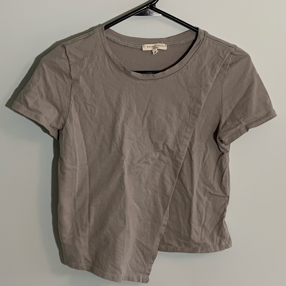 Pitaya Taupe Asymmetrical Tee - Picture 1 of 7